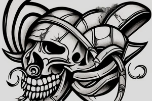 spartan skull with tusks tattoo idea