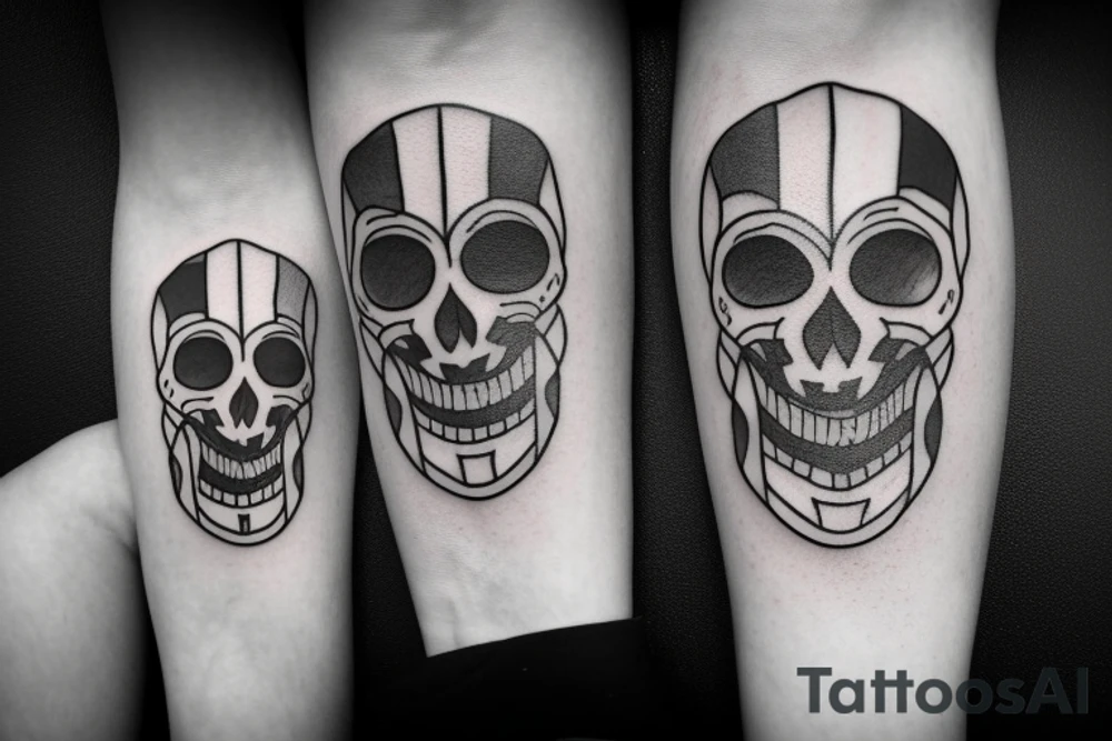 spartan skull with tusks tattoo idea