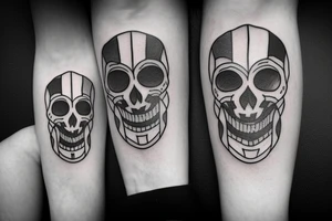 spartan skull with tusks tattoo idea