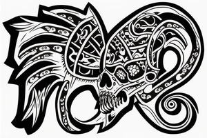 spartan skull with tusks tattoo idea