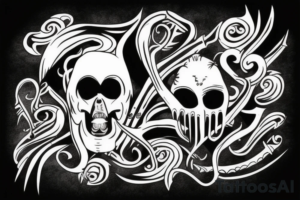 spartan skull with tusks tattoo idea