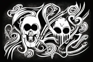 spartan skull with tusks tattoo idea