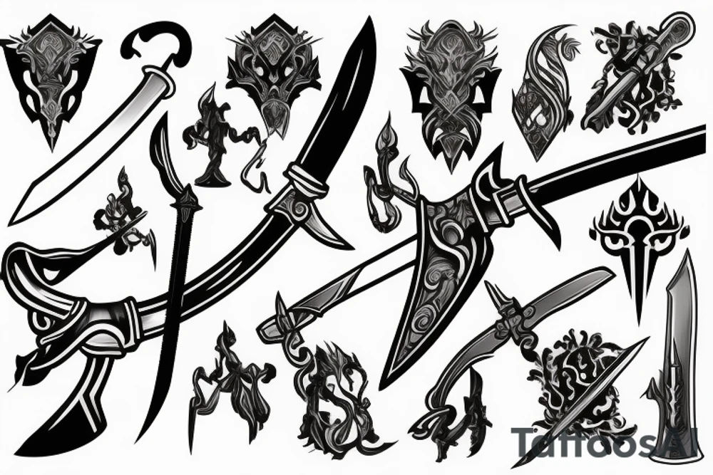 sword burning tattoo idea