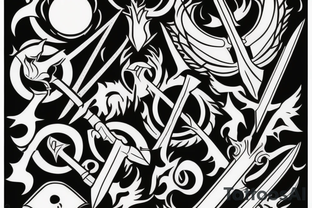 sword burning tattoo idea