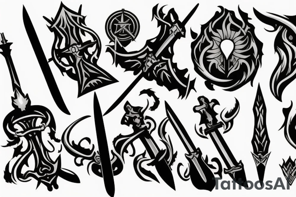 sword burning tattoo idea