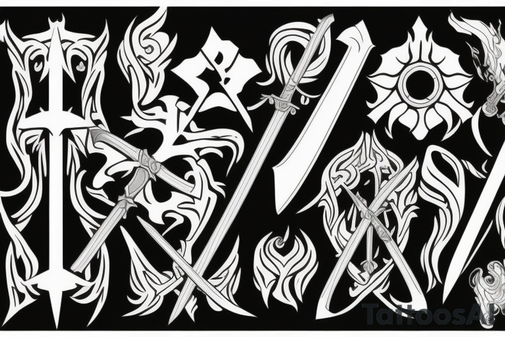 sword burning tattoo idea