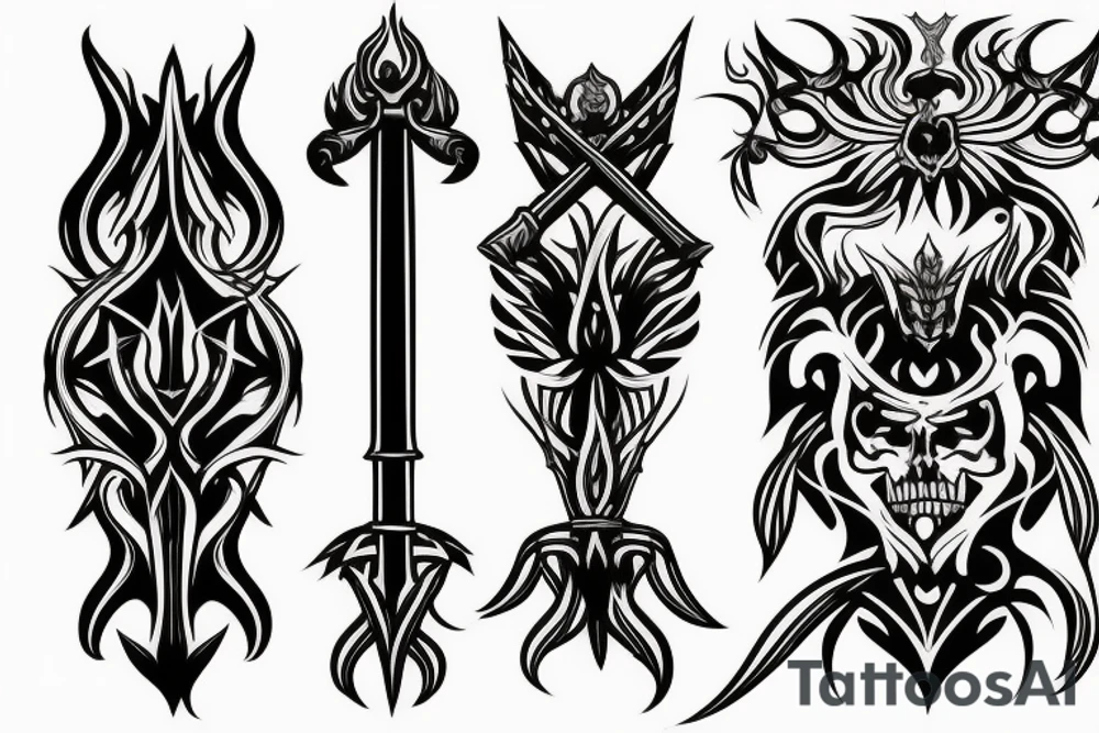 sword burning tattoo idea