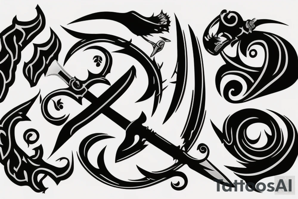 sword burning tattoo idea