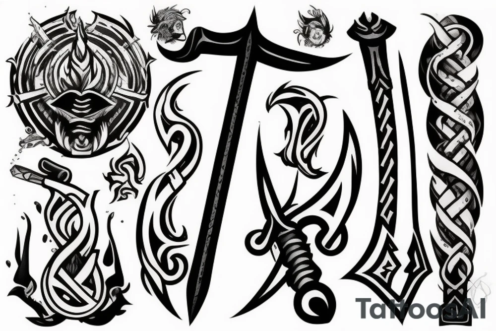 sword burning tattoo idea