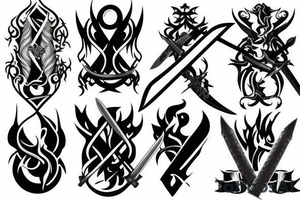 sword burning tattoo idea