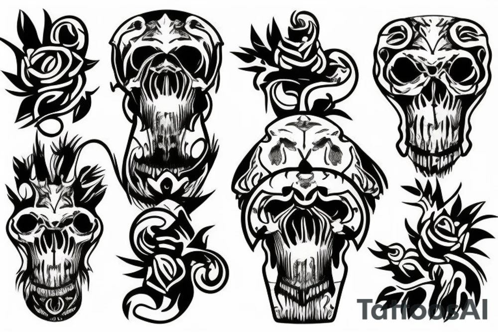 mammoth skull tattoo idea