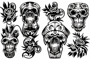 mammoth skull tattoo idea