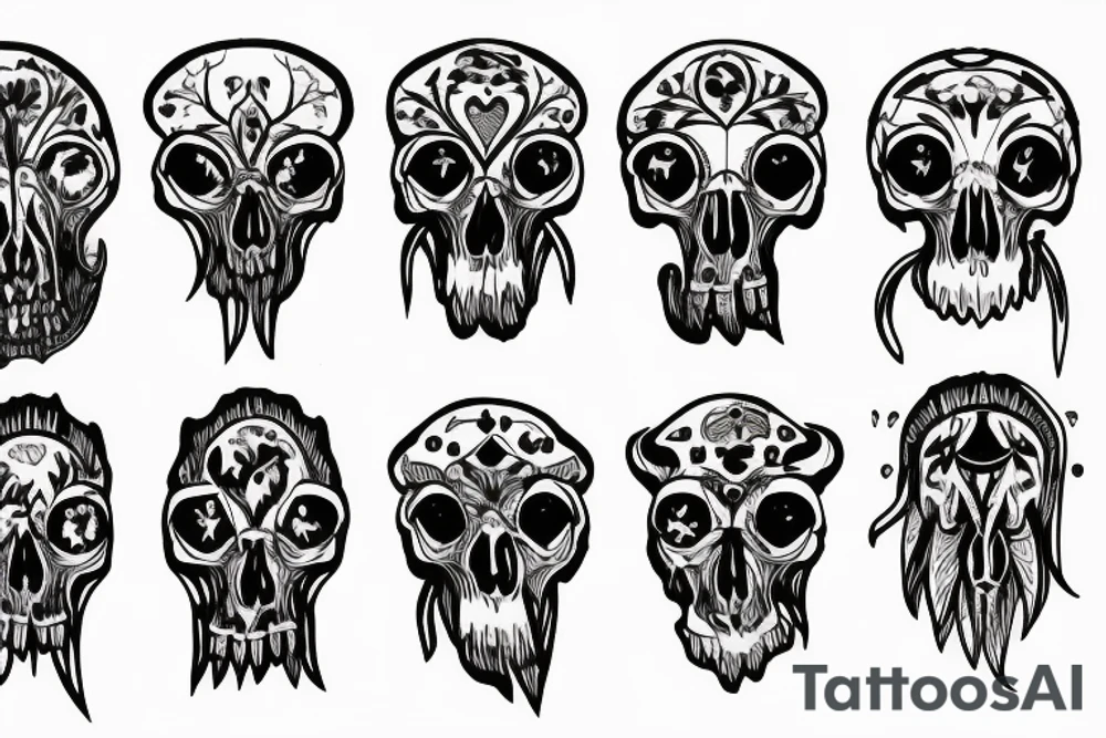 mammoth skull tattoo idea