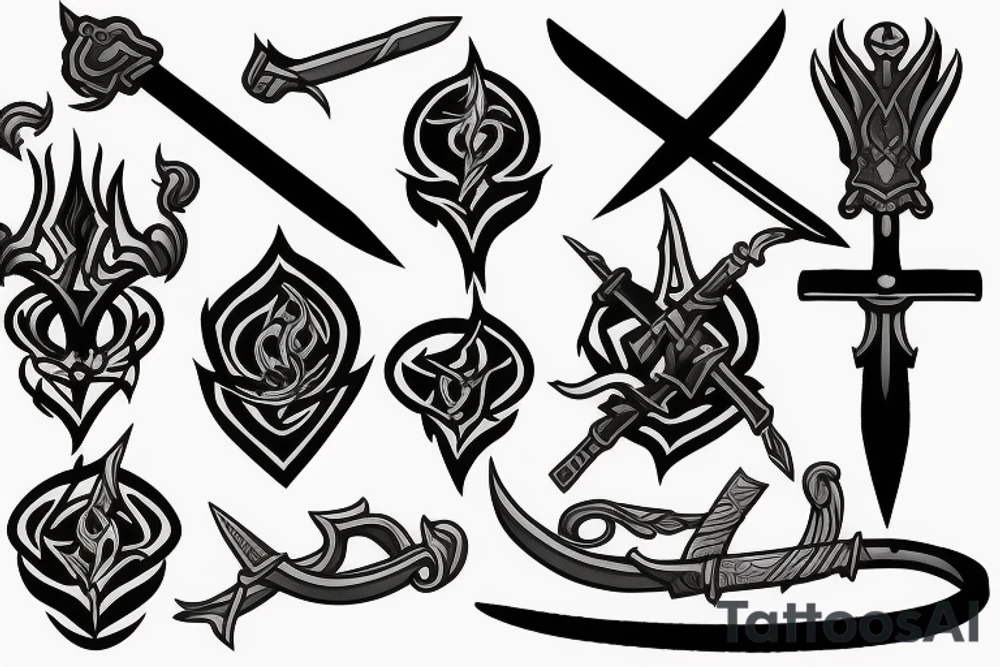 sword burning tattoo idea