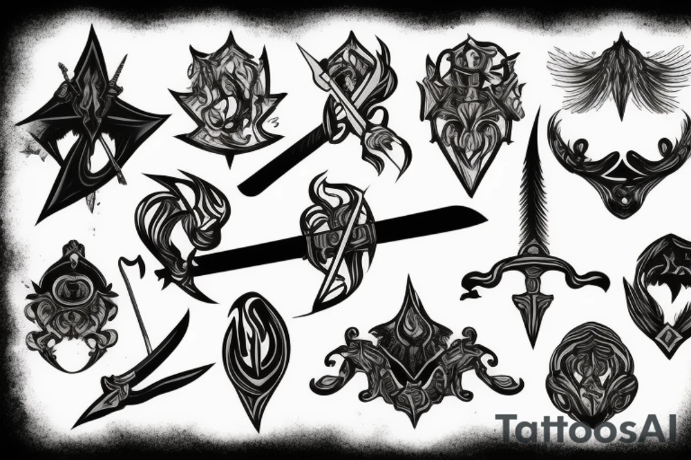 sword burning tattoo idea