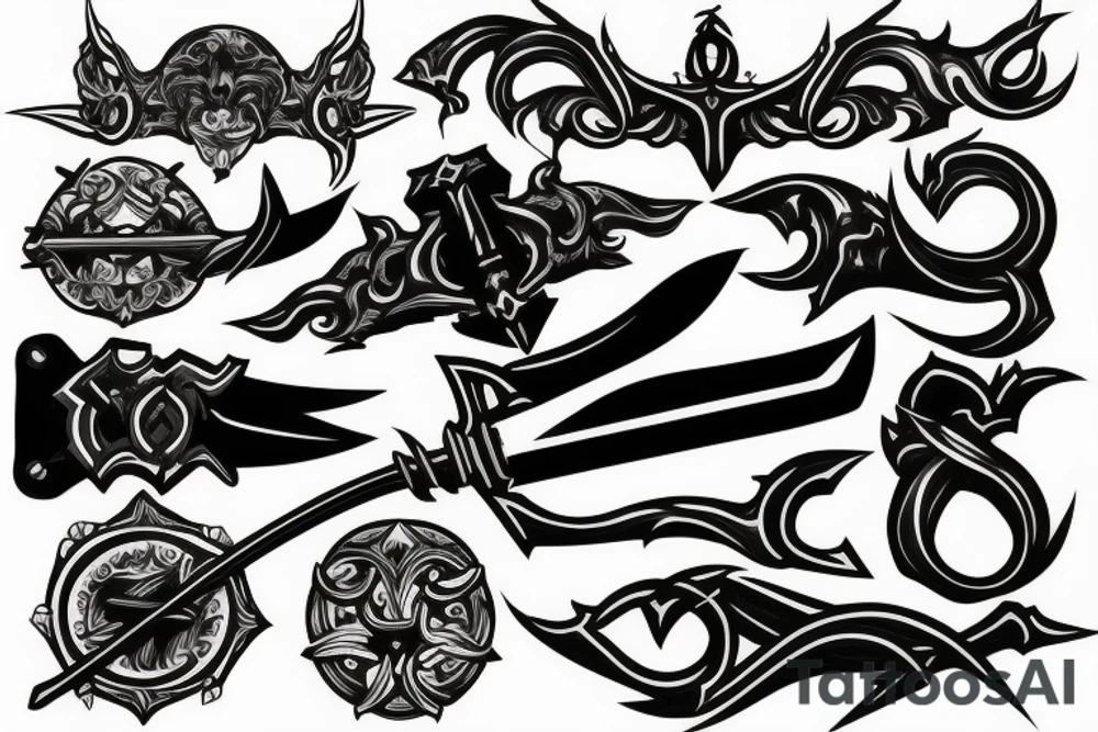 sword burning tattoo idea