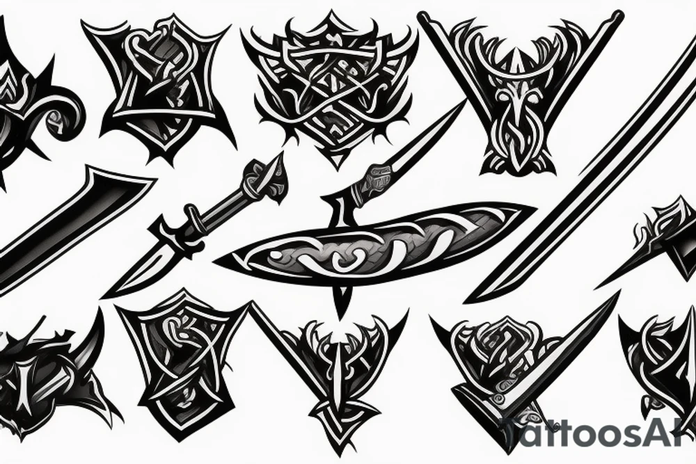 sword burning tattoo idea