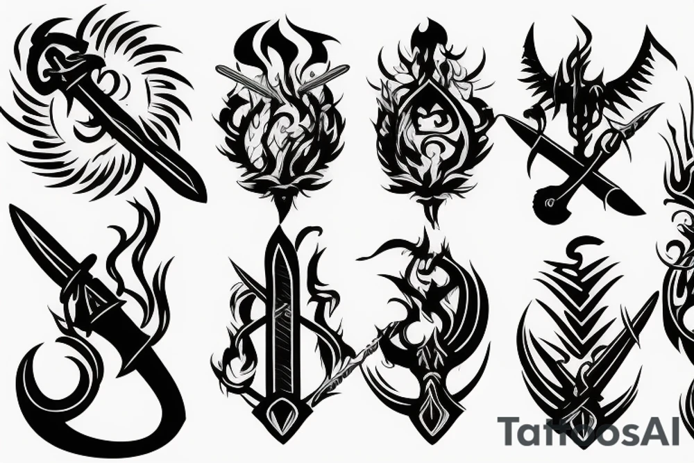 sword burning tattoo idea