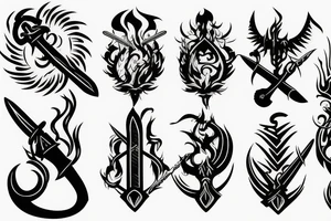 sword burning tattoo idea