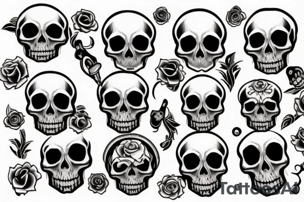 Real skull tattoo idea