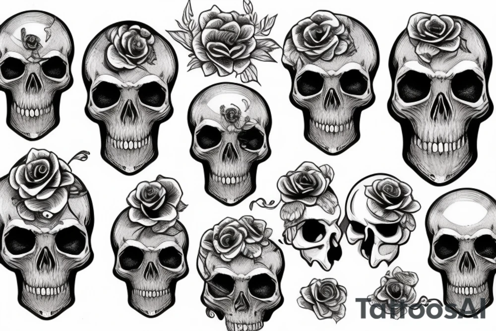 Real skull tattoo idea