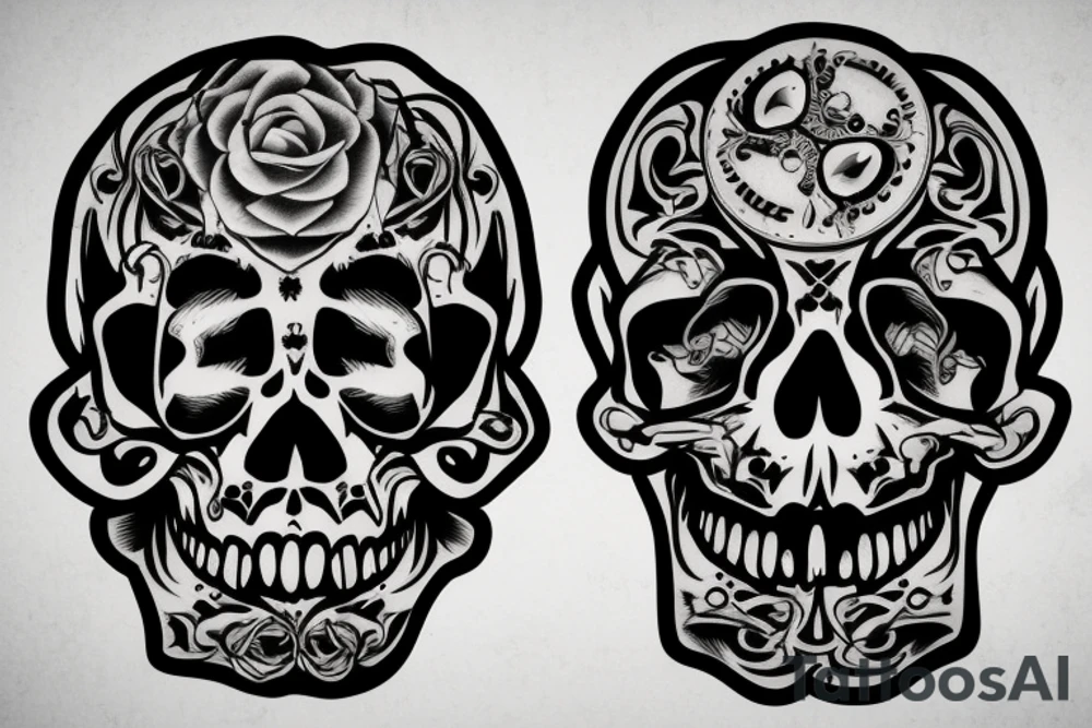 Skull,gangsta tattoo idea