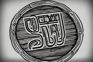 Wooden barrel with the word Bødker written across the middle tattoo idea