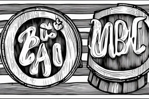Wooden barrel standing up with the word Bodker written across the middle tattoo idea