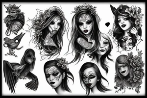 girl with evil spirit tattoo idea
