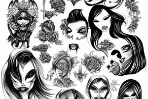 girl with evil spirit tattoo idea