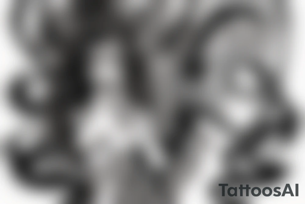 girl with evil spirit tattoo idea