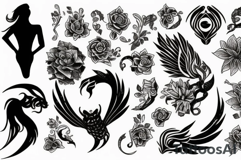 beautiful Girl and Scorpio tattoo idea