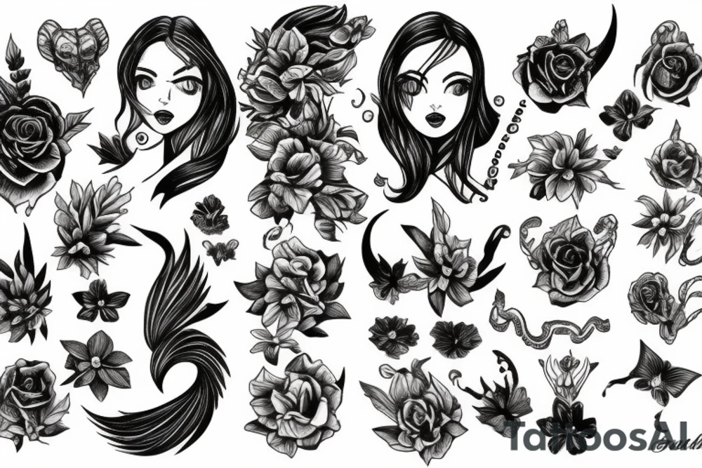 beautiful Girl and Scorpio tattoo idea