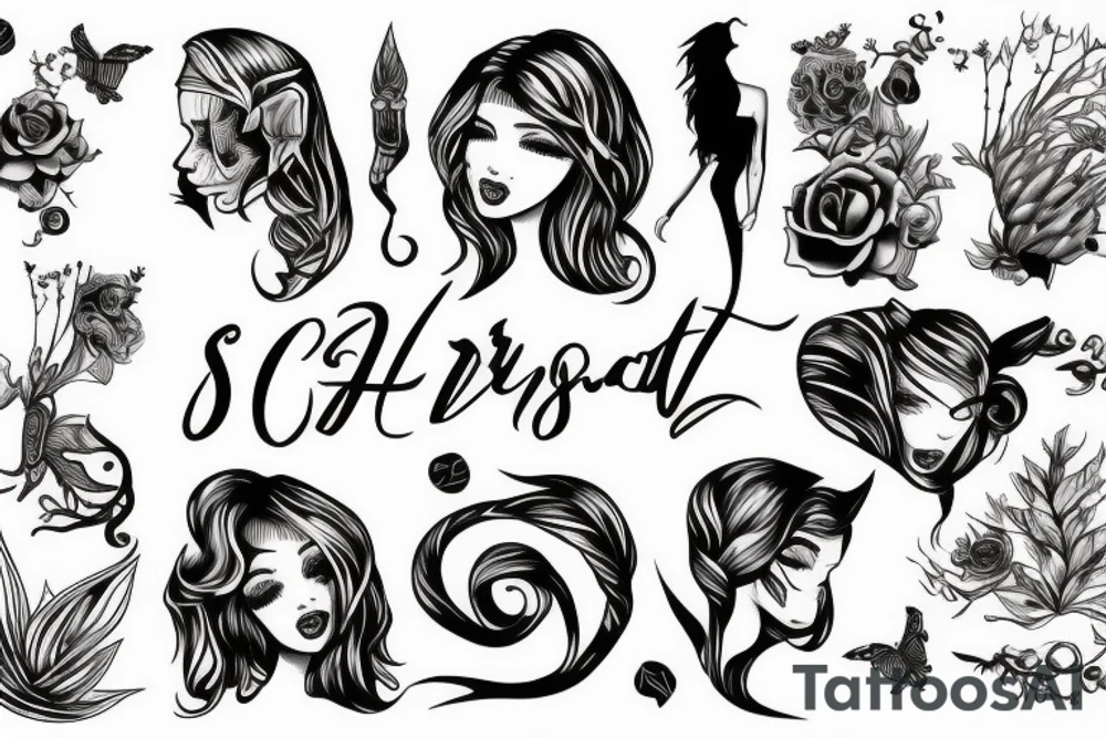 beautiful Girl and Scorpio tattoo idea