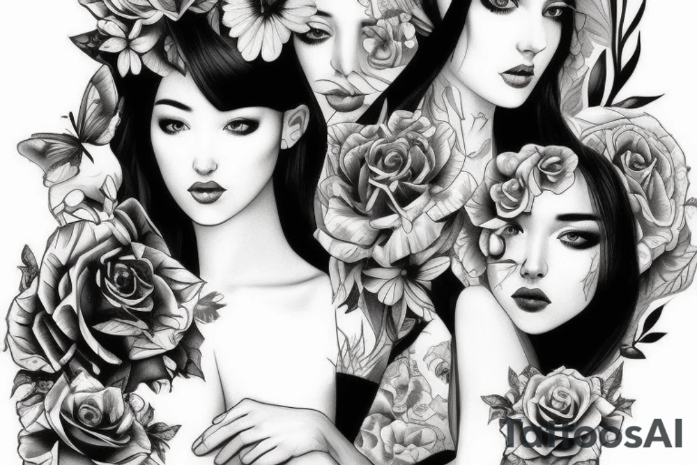beautiful girl tattoo idea