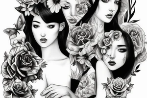 beautiful girl tattoo idea