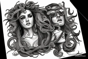 medusa with shades tattoo idea
