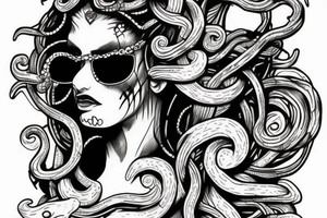 medusa with shades tattoo idea