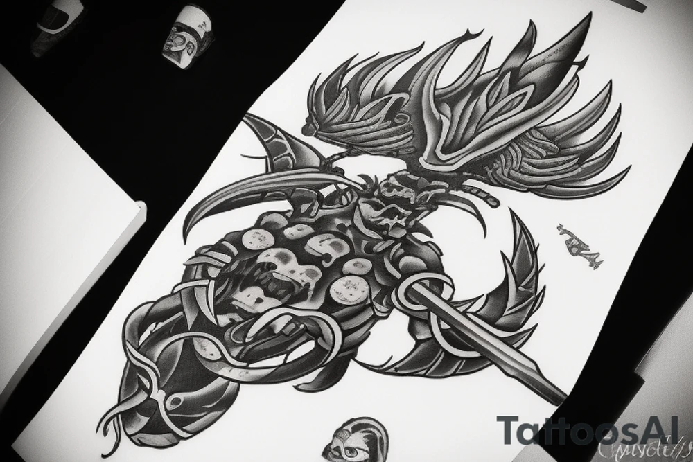 Scorpio warrior tattoo idea