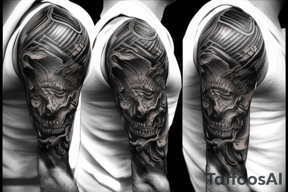 male Scorpio warrior tattoo idea
