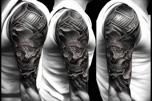 male Scorpio warrior tattoo idea