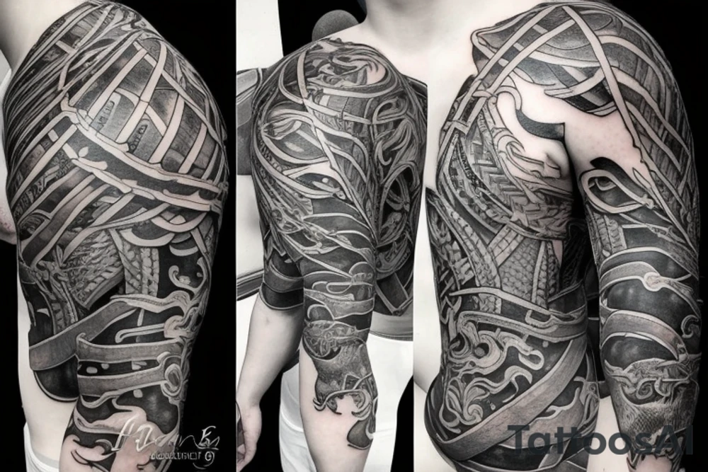 fight with big sword tattoo idea