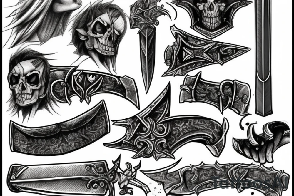 fight with big sword tattoo idea