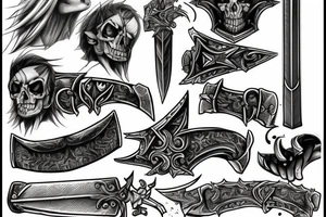 fight with big sword tattoo idea