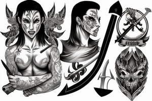 fighter with big sword tattoo idea