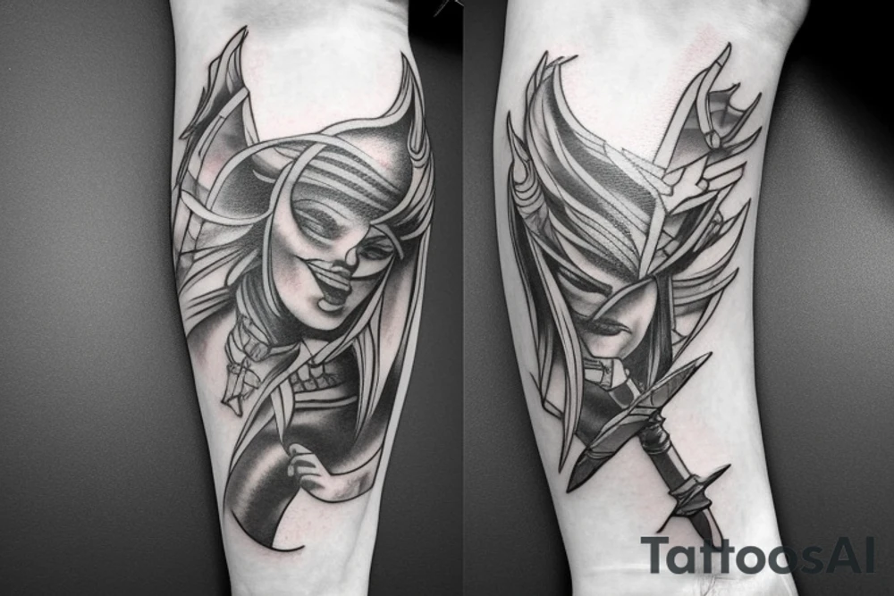 fighter with big sword tattoo idea