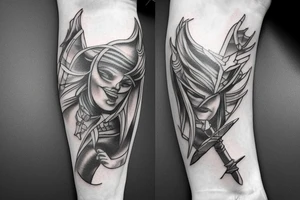 fighter with big sword tattoo idea
