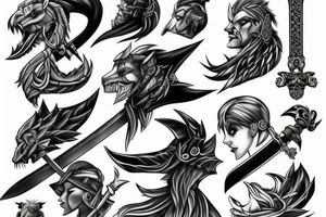 fighter with big sword tattoo idea