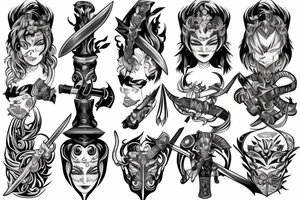 fighter with big sword tattoo idea