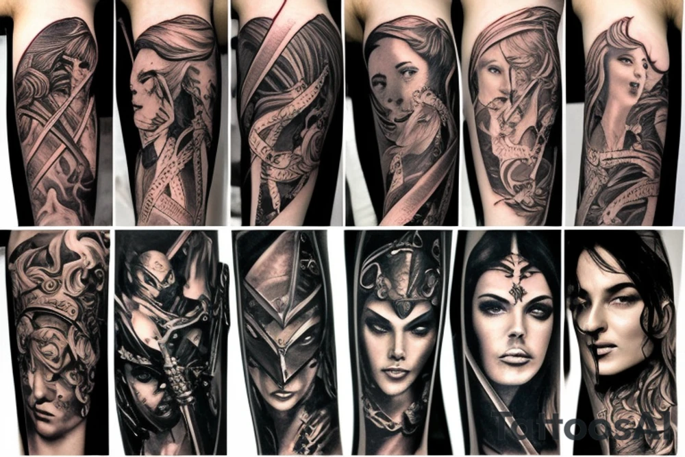 fighter with big sword tattoo idea